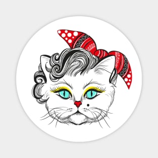 Cute Fashionable Kitty Marilyn Monroe Magnet